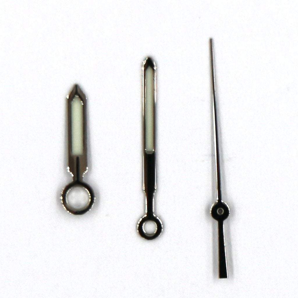 SEIKO Lumibrite Polished Silver Pencil Hands - - - - Lucius Atelier - Swiss Quality Seiko Watch Mod Parts