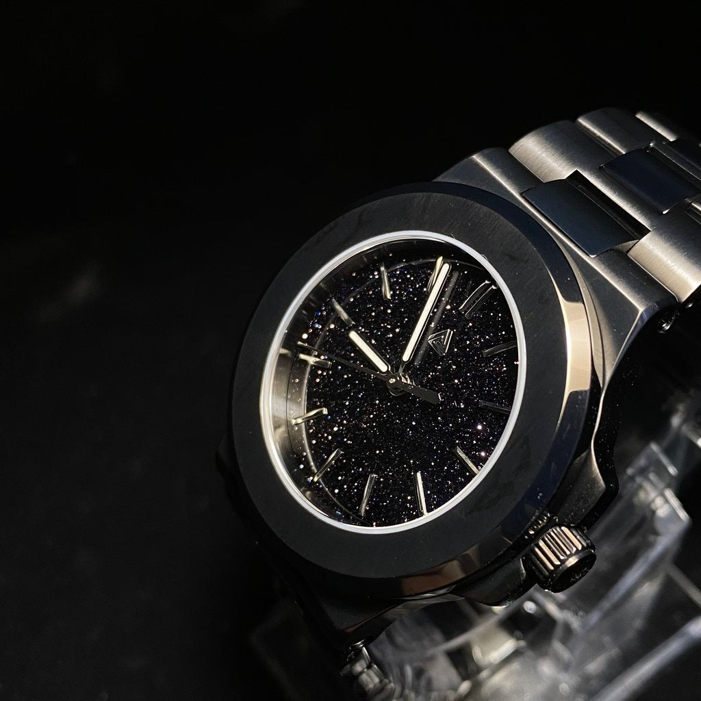 SEIKONAUT Black Aventurine Glass Edition - - - - Lucius Atelier - Swiss Quality Seiko Watch Mod Parts