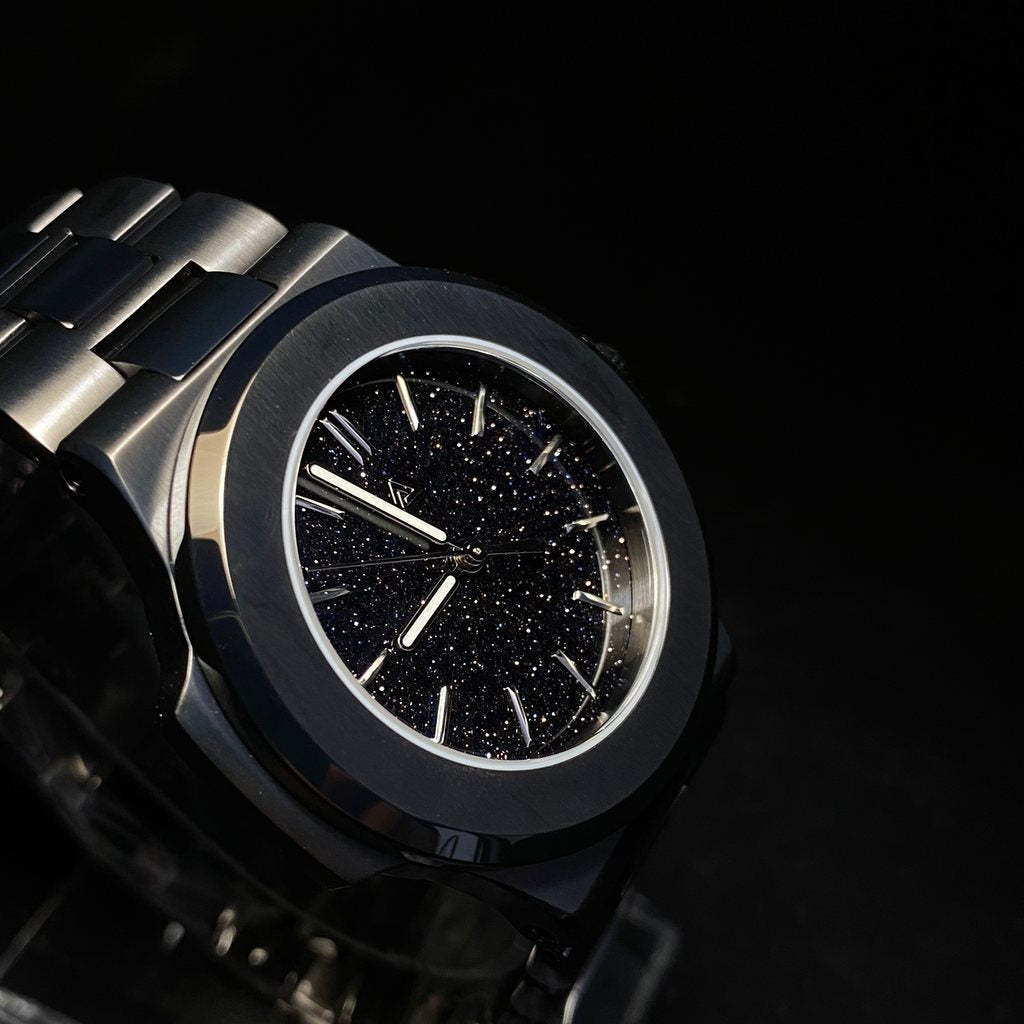 SEIKONAUT Black Aventurine Glass Edition - - - - Lucius Atelier - Swiss Quality Seiko Watch Mod Parts