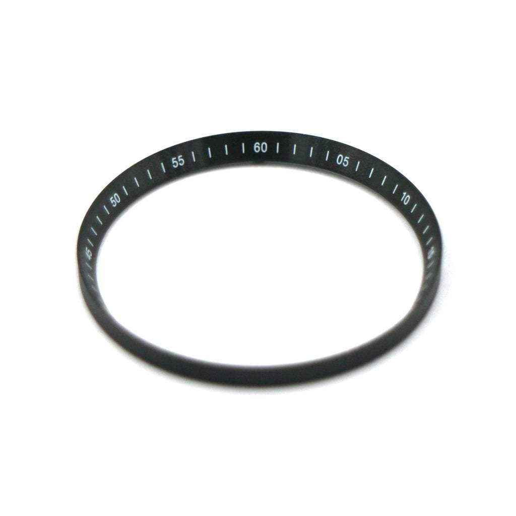 SKX007 Brushed Black Chapter Ring - White Numerals - - - - Lucius Atelier - Swiss Quality Seiko Watch Mod Parts