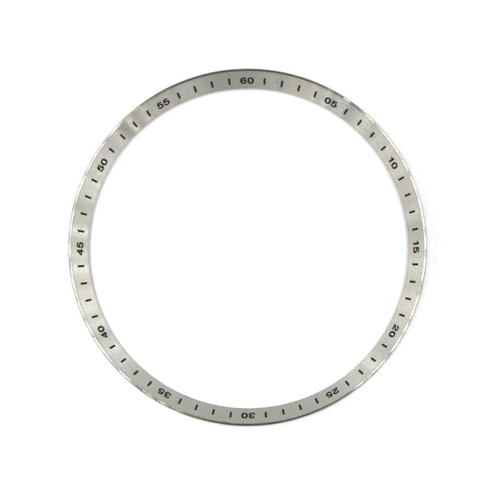 SKX007 Brushed Silver Chapter Ring - Black Numerals - - - - Lucius Atelier - Swiss Quality Seiko Watch Mod Parts