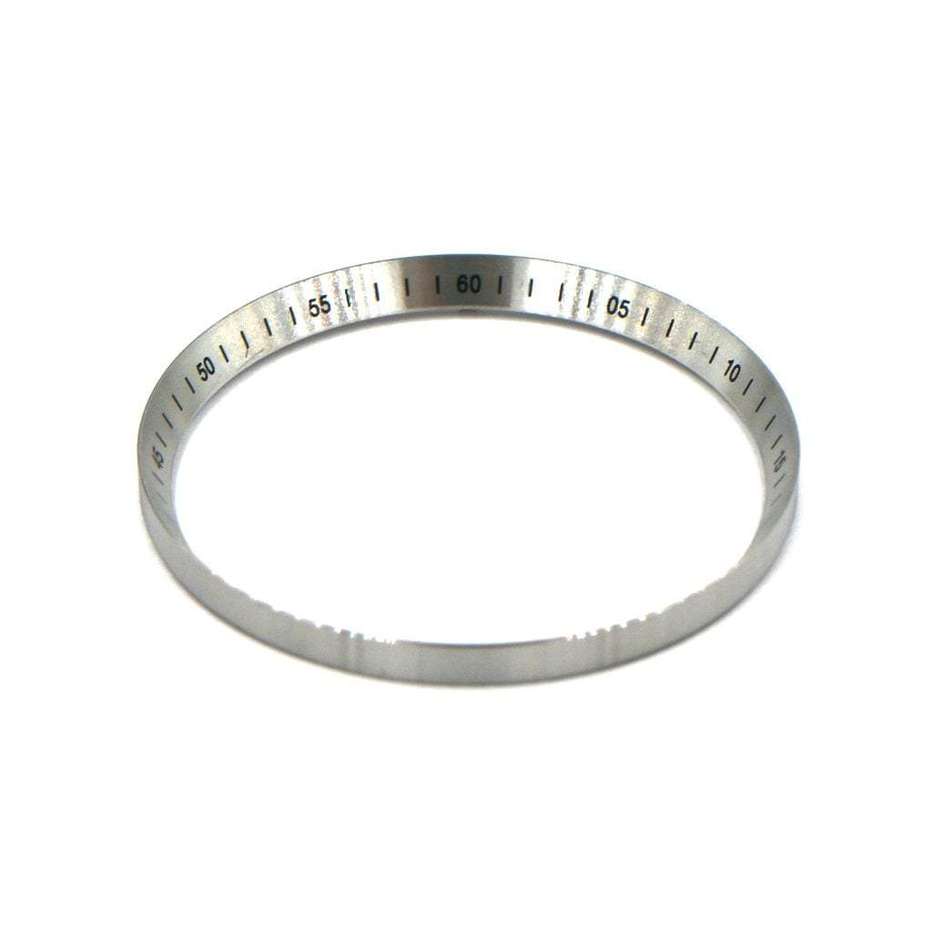 SKX007 Brushed Silver Chapter Ring - Black Numerals - - - - Lucius Atelier - Swiss Quality Seiko Watch Mod Parts