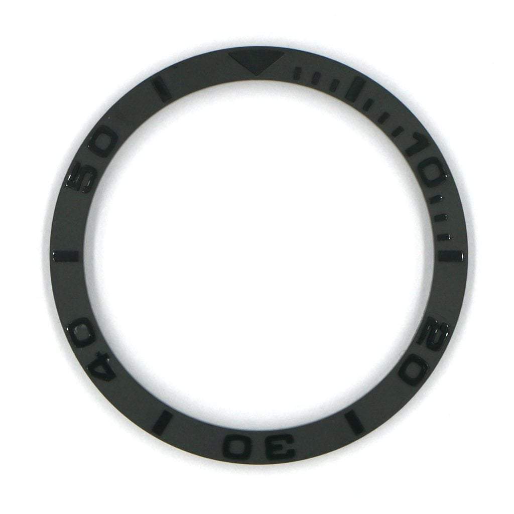 SKX007 Ceramic Bezel Insert (Slope) - Yacht Master Black - - - - Lucius Atelier - Swiss Quality Seiko Watch Mod Parts