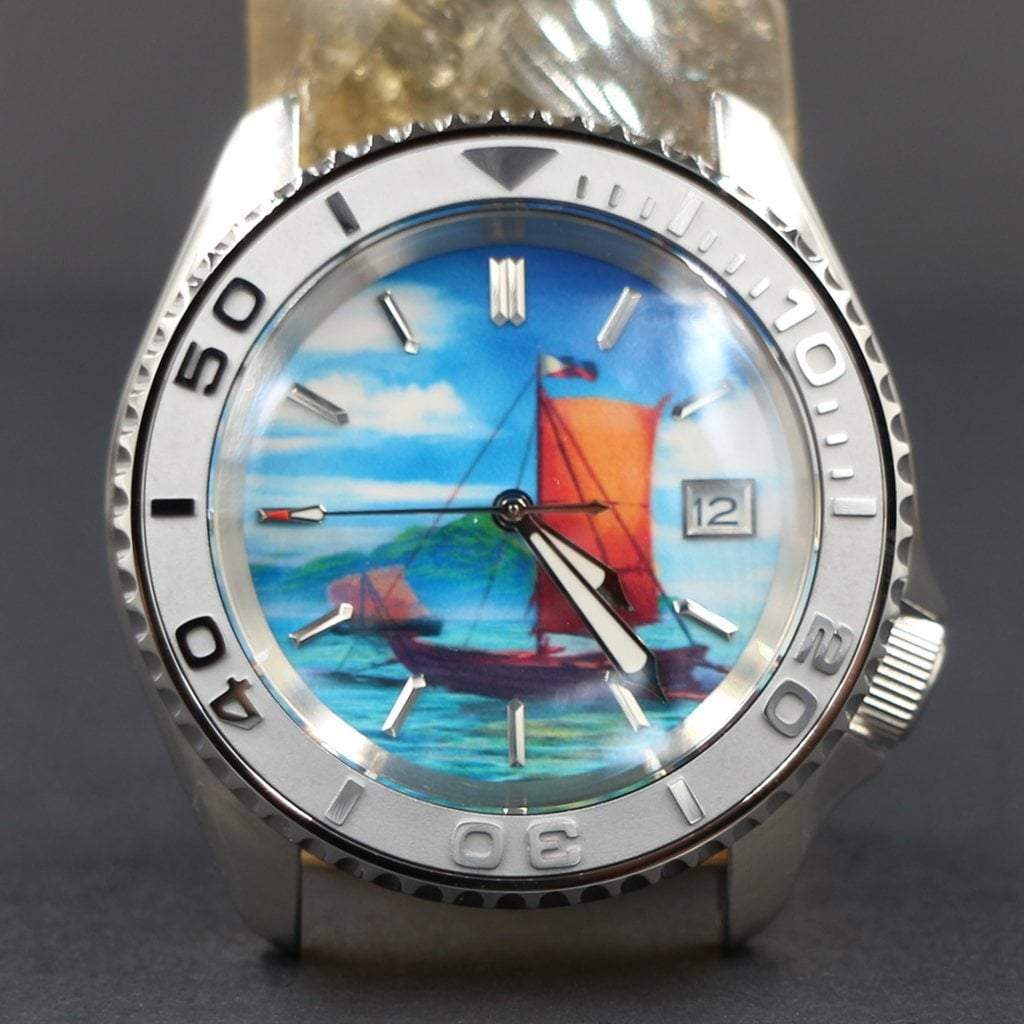 SKX007 Ceramic Bezel Insert (Slope) - Yacht Master Silver - - - - Lucius Atelier - Swiss Quality Seiko Watch Mod Parts