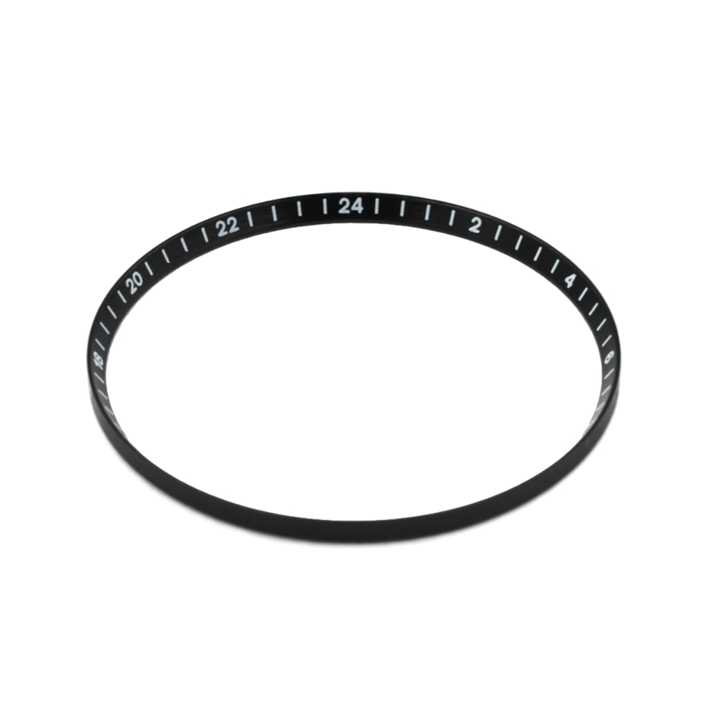 SKX013 Brushed Black Chapter Ring - GMT 24H Numerals - - - - Lucius Atelier - Swiss Quality Seiko Watch Mod Parts