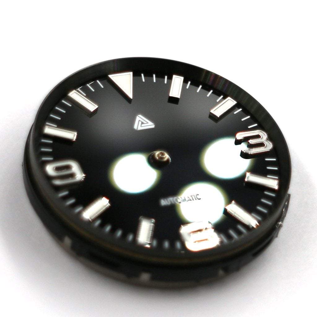 SKX013 Brushed Black Chapter Ring - - - - Lucius Atelier - Swiss Quality Seiko Watch Mod Parts