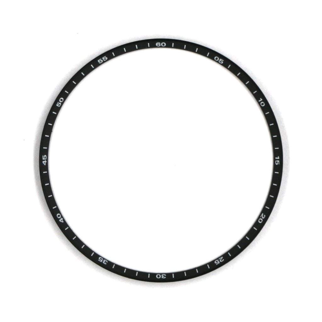 SKX013 Brushed Black Chapter Ring - White Numerals - - - - Lucius Atelier - Swiss Quality Seiko Watch Mod Parts