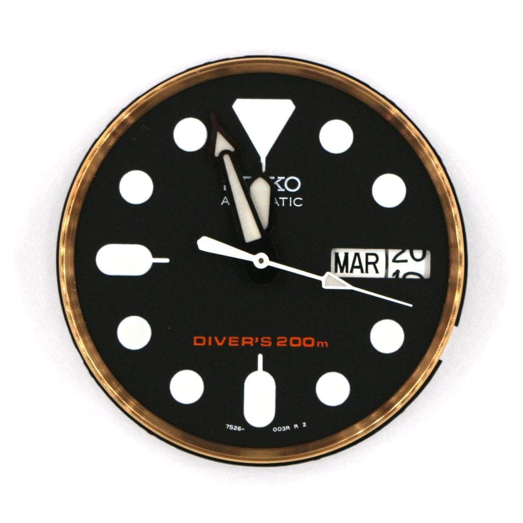 SKX013 Brushed Gold Chapter Ring - - - - Lucius Atelier - Swiss Quality Seiko Watch Mod Parts