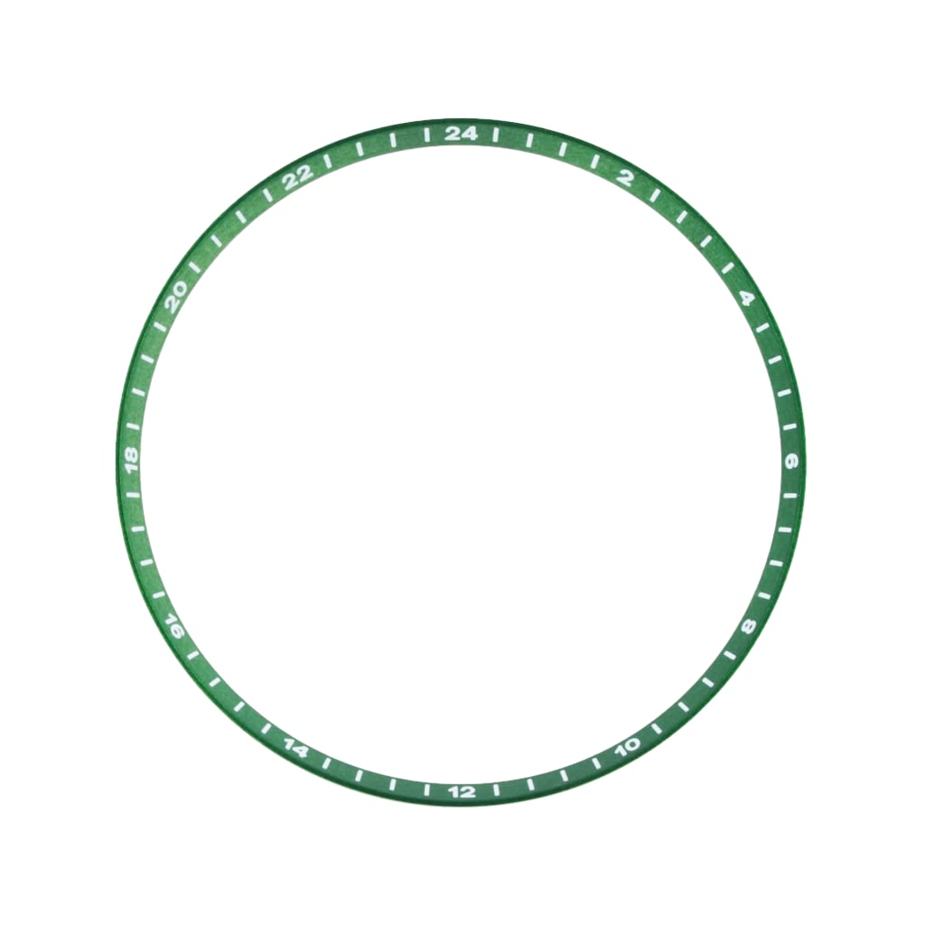SKX013 Brushed Green Chapter Ring - GMT 24H Numerals - - - - Lucius Atelier - Swiss Quality Seiko Watch Mod Parts
