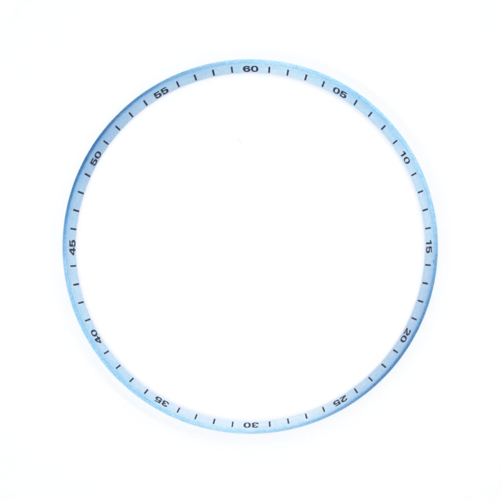 SKX013 Brushed Ice Blue Chapter Ring - Black Numerals - - - - Lucius Atelier - Swiss Quality Seiko Watch Mod Parts