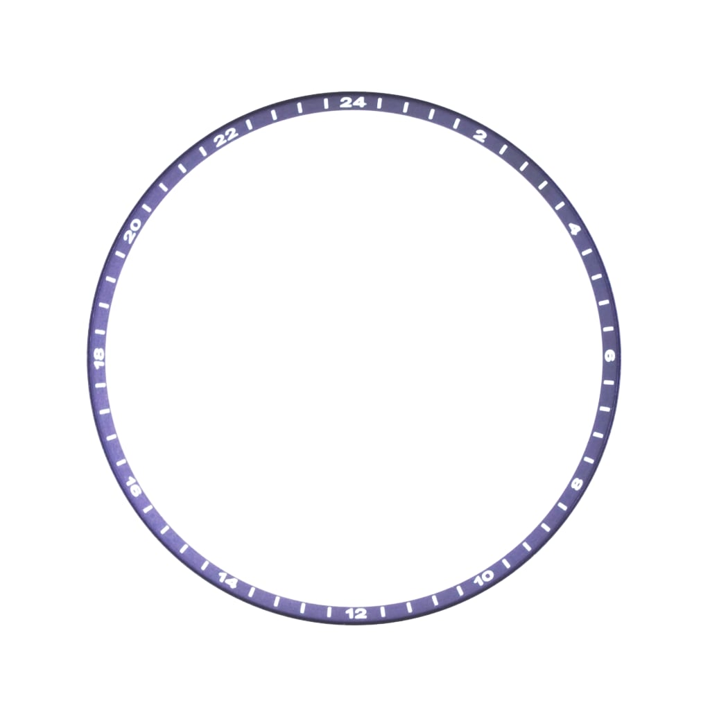 SKX013 Brushed Purple Chapter Ring - GMT 24H Numerals - - - - Lucius Atelier - Swiss Quality Seiko Watch Mod Parts