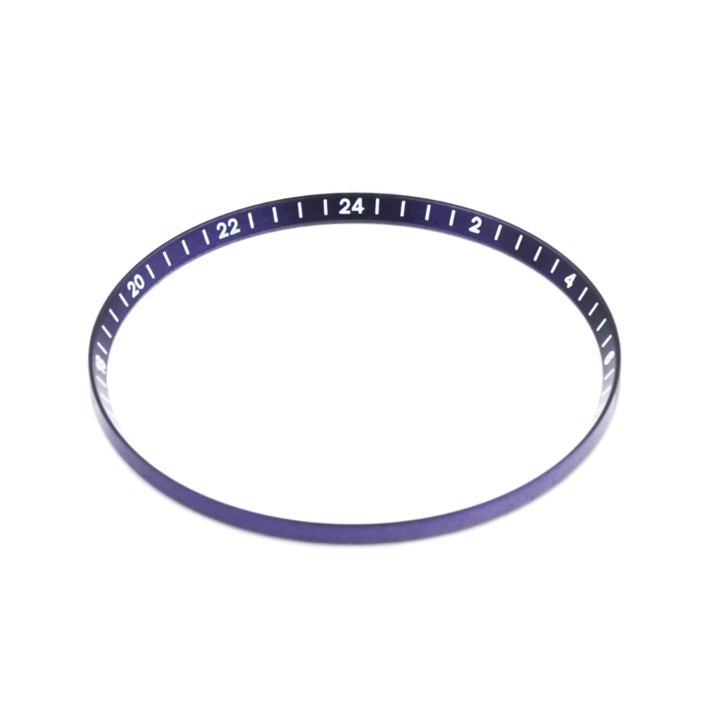 SKX013 Brushed Purple Chapter Ring - GMT 24H Numerals - - - - Lucius Atelier - Swiss Quality Seiko Watch Mod Parts