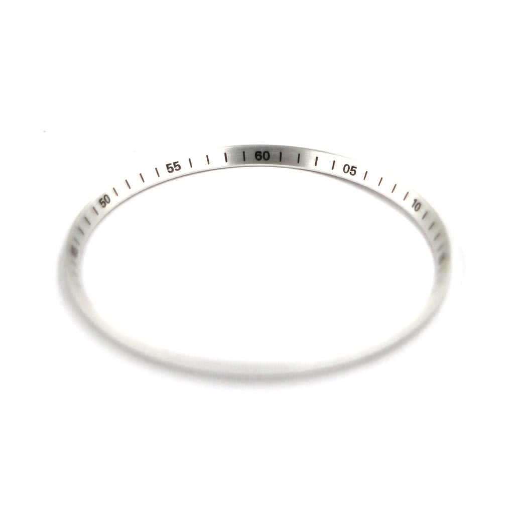 SKX013 Brushed Silver Chapter Ring - Black Numerals - - - - Lucius Atelier - Swiss Quality Seiko Watch Mod Parts