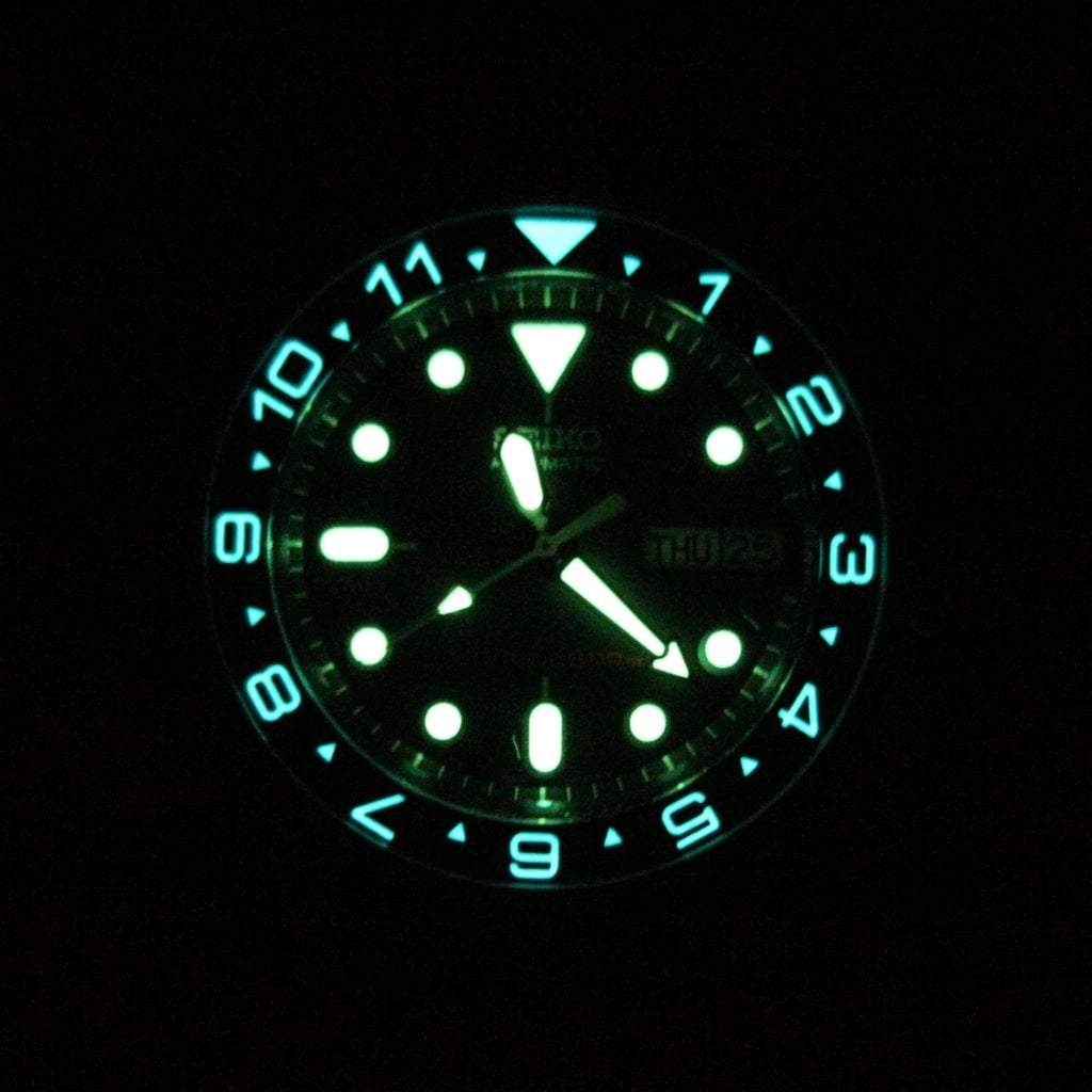 SKX013 Lumed Sapphire Bezel Insert (Flat) - BGW9 - Black Dual Time - - - - Lucius Atelier - Swiss Quality Seiko Watch Mod Parts