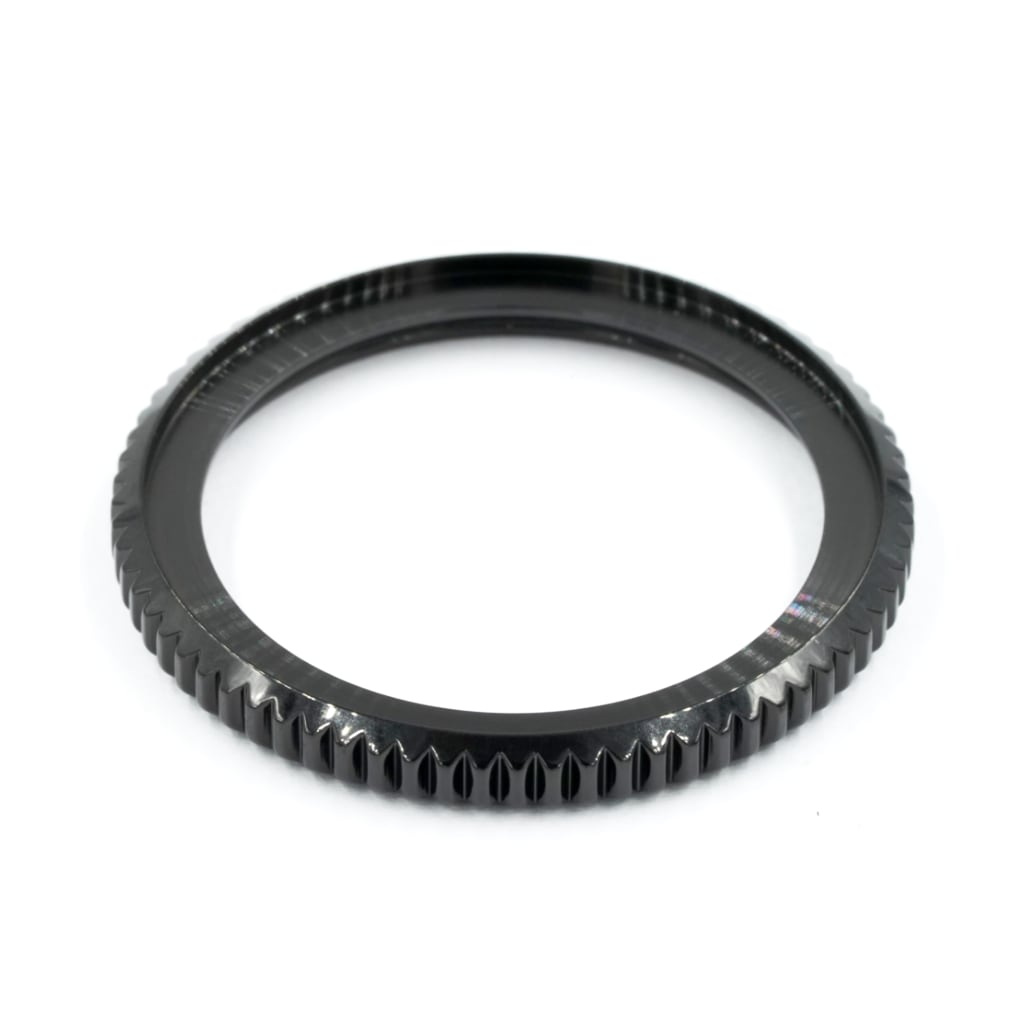 SKX013 MM300 Bezel - Polished (DLC BLACK EDITION) - - - - Lucius Atelier - Swiss Quality Seiko Watch Mod Parts