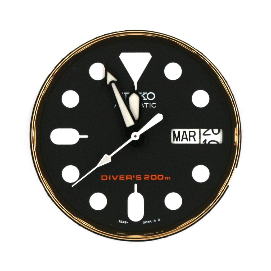 SKX013 Mirror Polished Gold Chapter Ring - - - - Lucius Atelier - Swiss Quality Seiko Watch Mod Parts