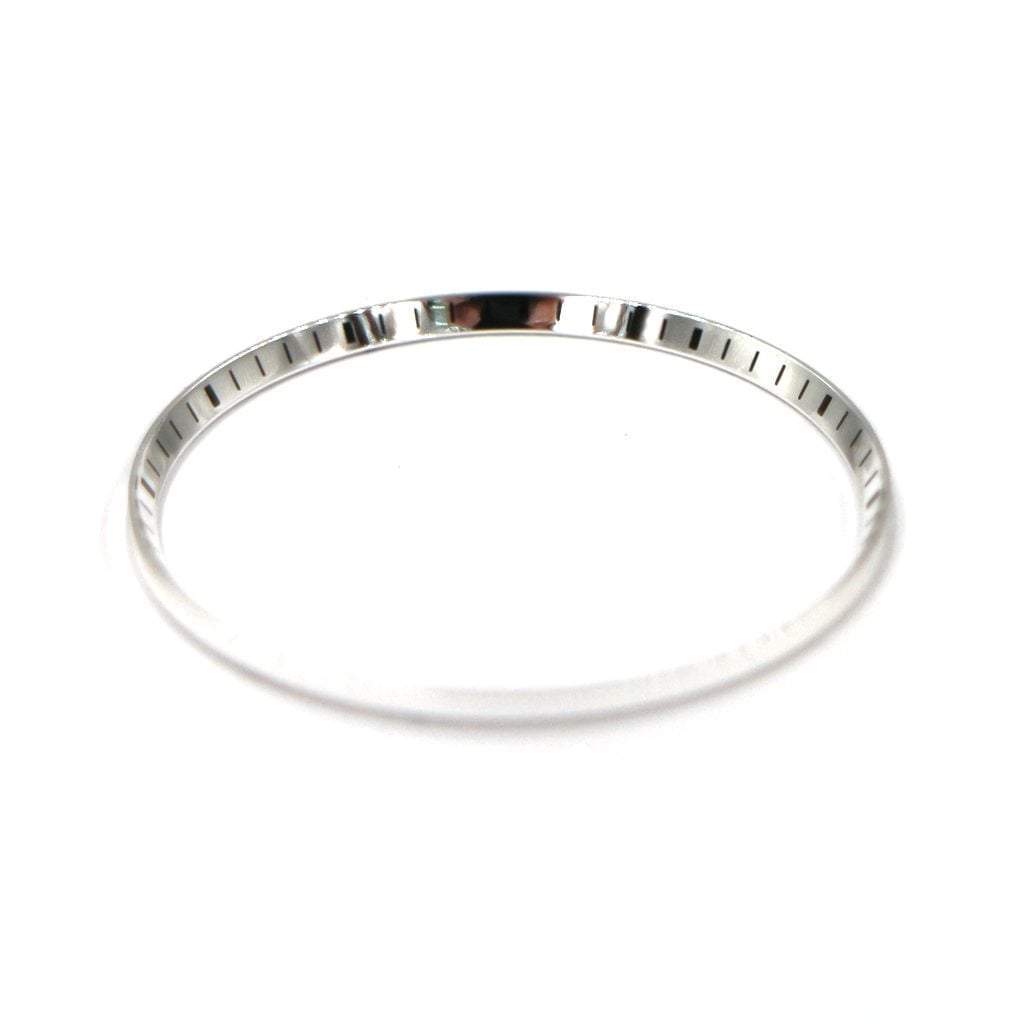 SKX013 Mirror Polished Silver Chapter Ring - Black Markers SKX013 Mirror Polished Silver Chapter Ring - Black Markers
