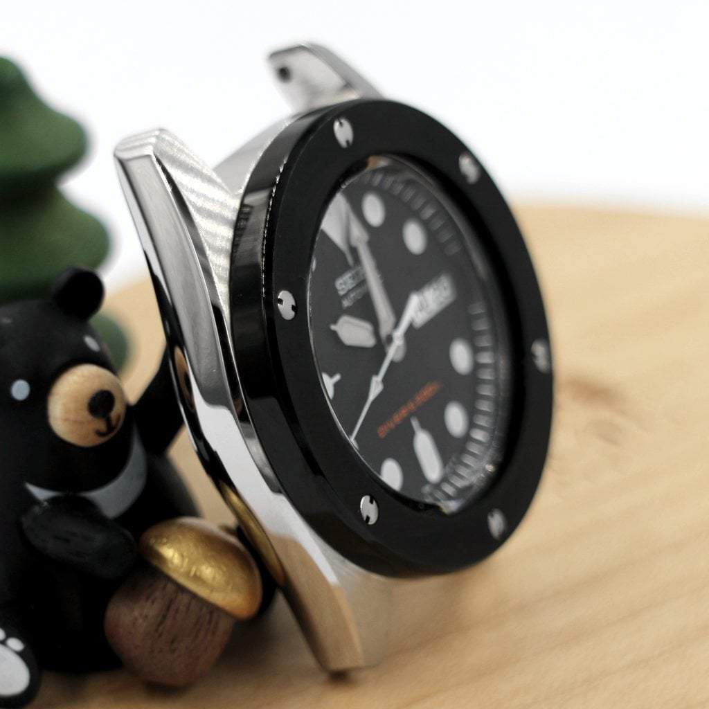 SKX013 The Big Bang Bezel - Black - - - - Lucius Atelier - Swiss Quality Seiko Watch Mod Parts