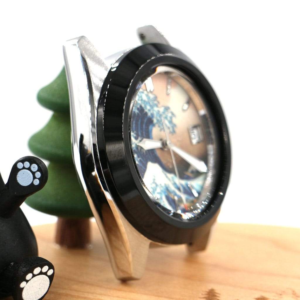 SKX013 The Pilot Bezel - Black Mirror Polished - - - - Lucius Atelier - Swiss Quality Seiko Watch Mod Parts