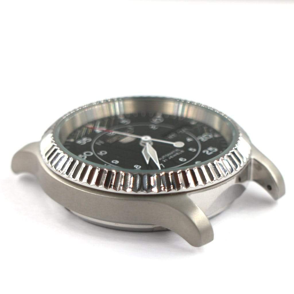 SNK Fluted Bezel - Silver - - - - Lucius Atelier - Swiss Quality Seiko Watch Mod Parts