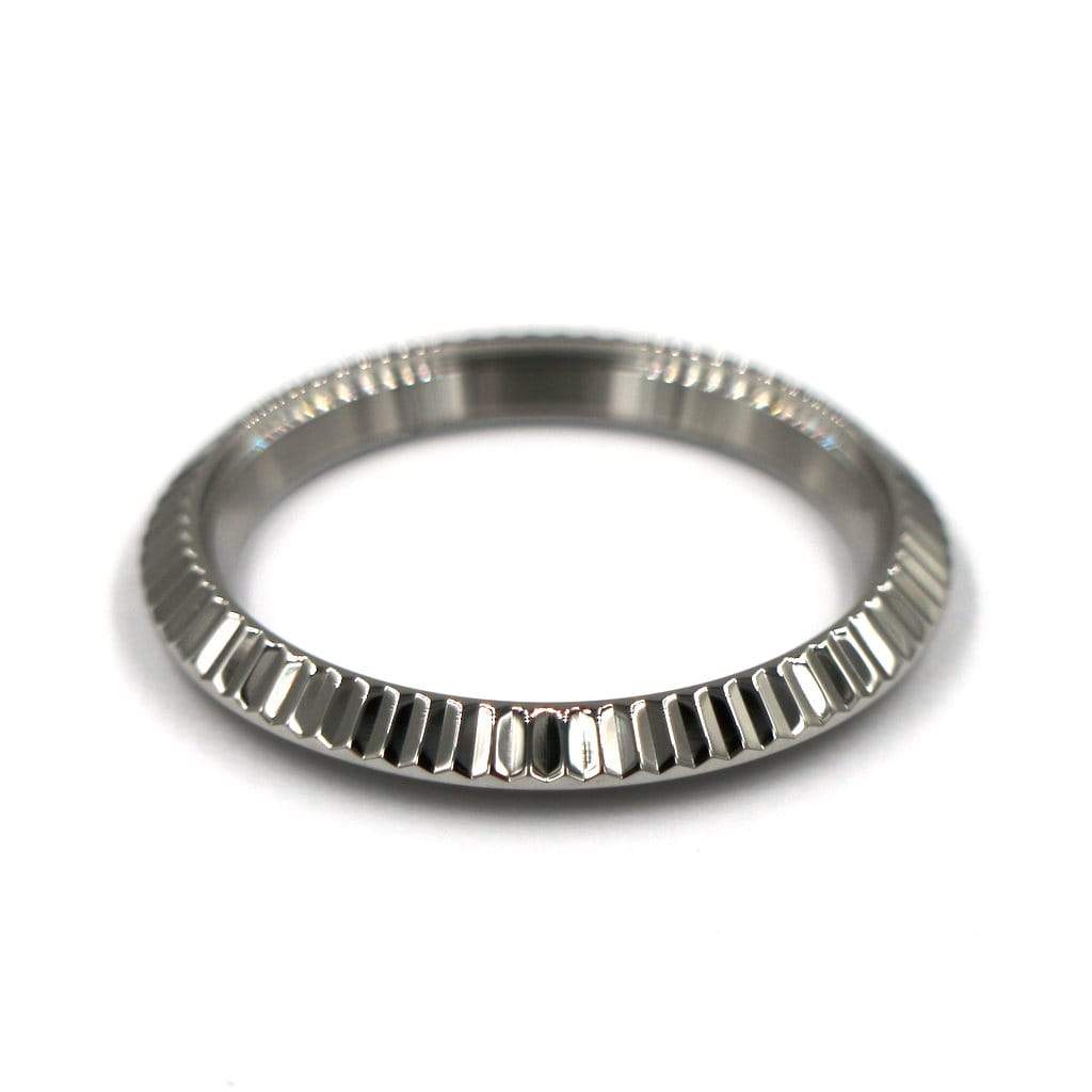 SNK Fluted Bezel - Silver - - - - Lucius Atelier - Swiss Quality Seiko Watch Mod Parts