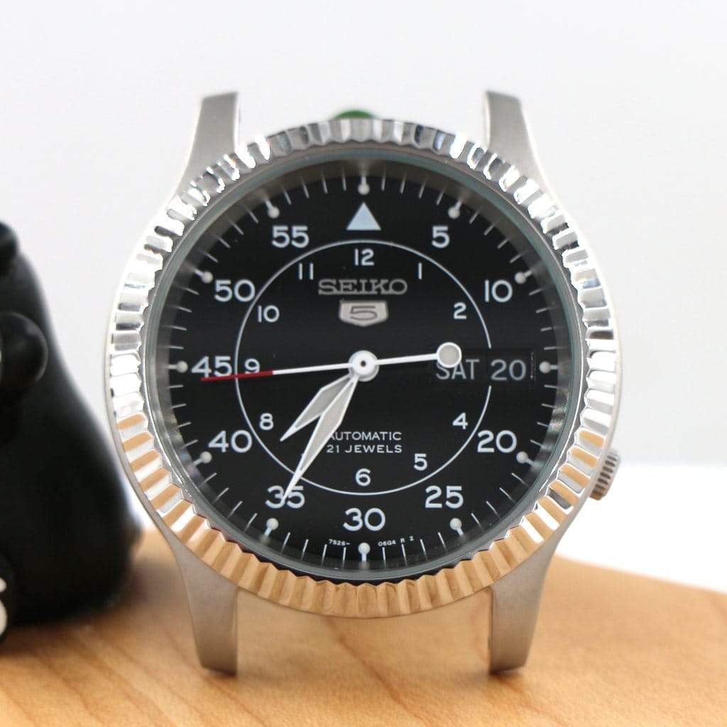 SNK Fluted Bezel - Silver - - - - Lucius Atelier - Swiss Quality Seiko Watch Mod Parts