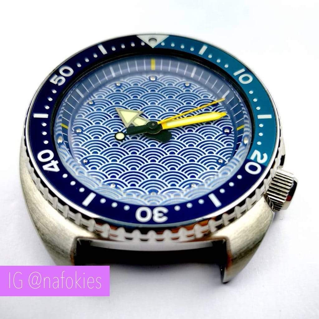 Seigaiha Dial (No Date) - - - - Lucius Atelier - Swiss Quality Seiko Watch Mod Parts