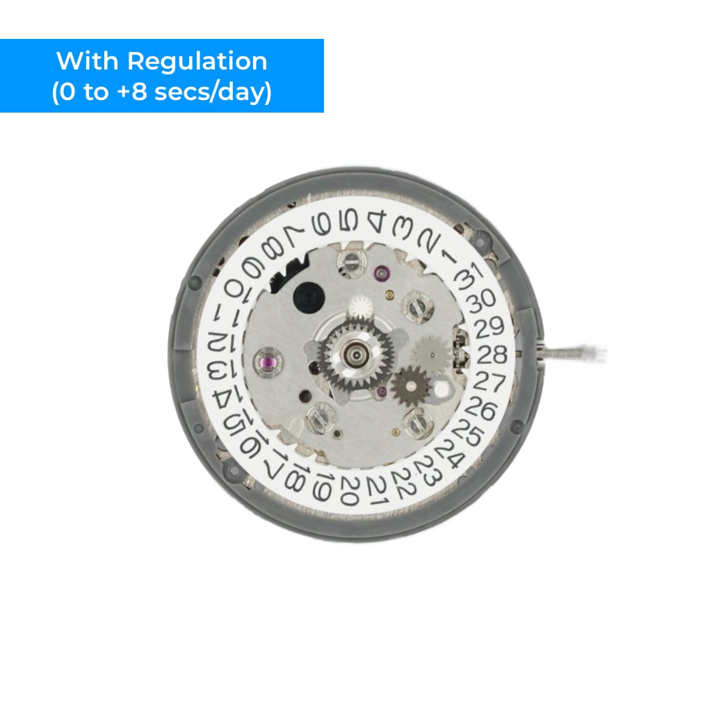 Seiko (TMI) NH34 Automatic Movement - GMT Date (White) - Regulated (0 to +8 secs/day) - - - Lucius Atelier - Swiss Quality Seiko Watch Mod Parts