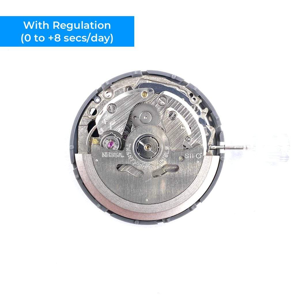 Seiko (TMI) NH35 Automatic Movement - Date (White) - Regulated (0 to +8 secs/day) - - - Lucius Atelier - Swiss Quality Seiko Watch Mod Parts