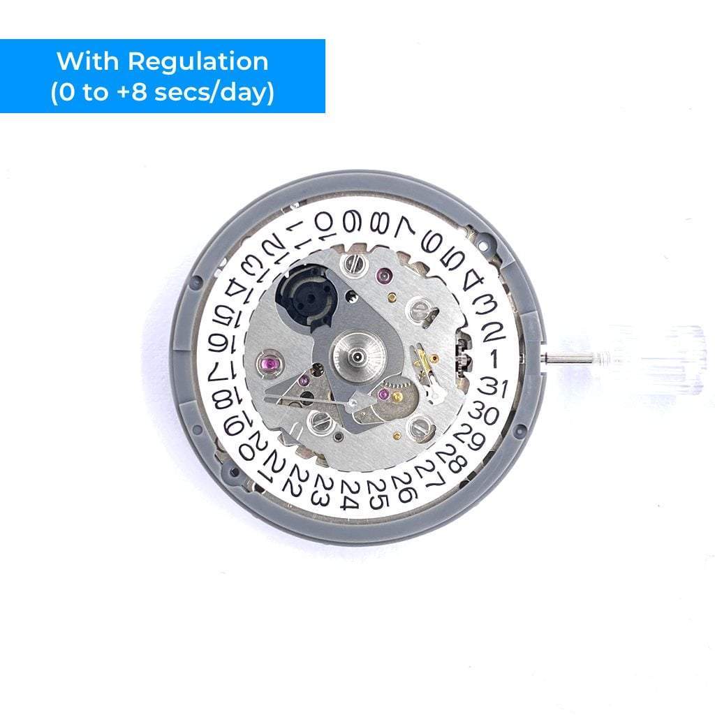 Seiko (TMI) NH35 Automatic Movement - Date (White) - Regulated (0 to +8 secs/day) - - - Lucius Atelier - Swiss Quality Seiko Watch Mod Parts