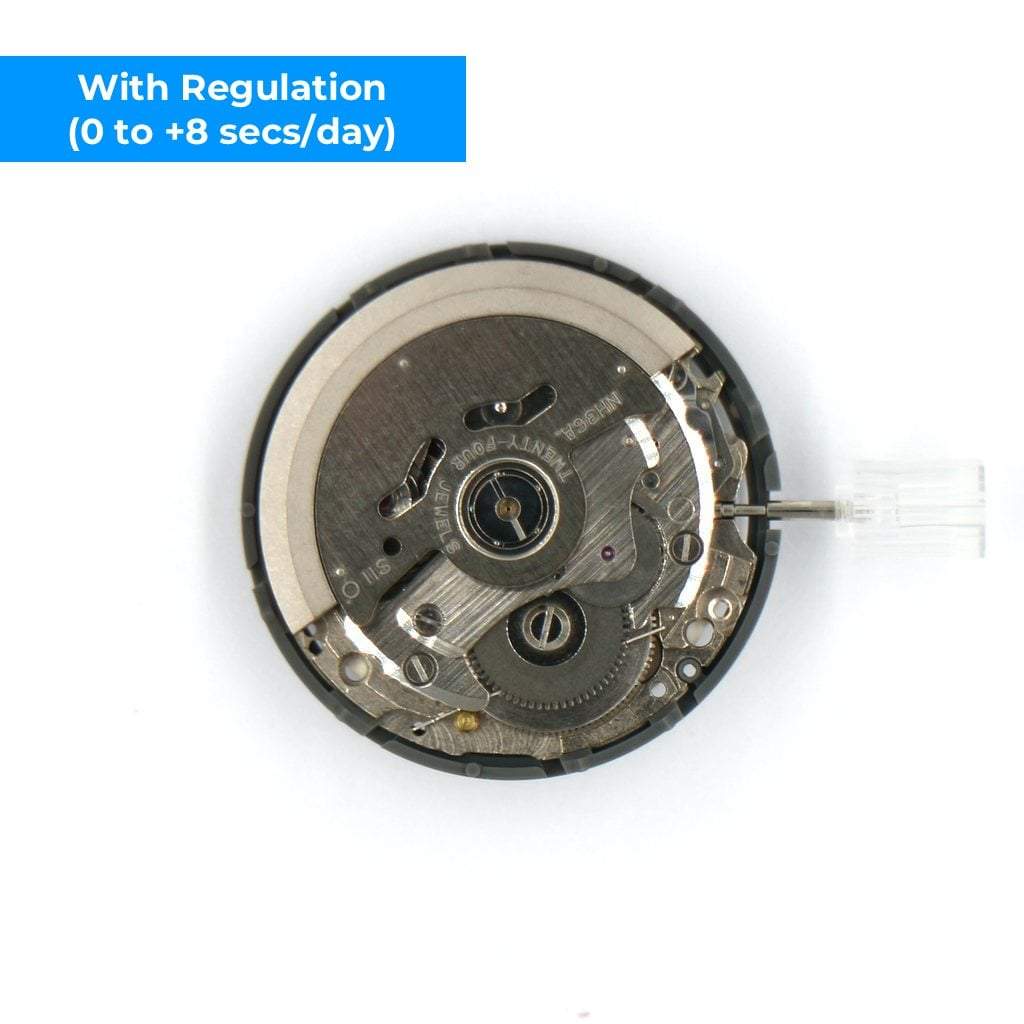 Seiko (TMI) NH36 Automatic Movement - Day Date (White) - Regulated (0 to +8 secs/day) - - - Lucius Atelier - Swiss Quality Seiko Watch Mod Parts