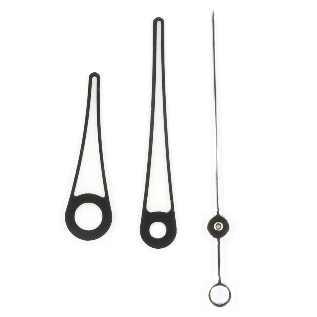 Teardrop Needle Hands - Polished Silver - Luminous - BGW9 Grade A - - - Lucius Atelier - Swiss Quality Seiko Watch Mod Parts