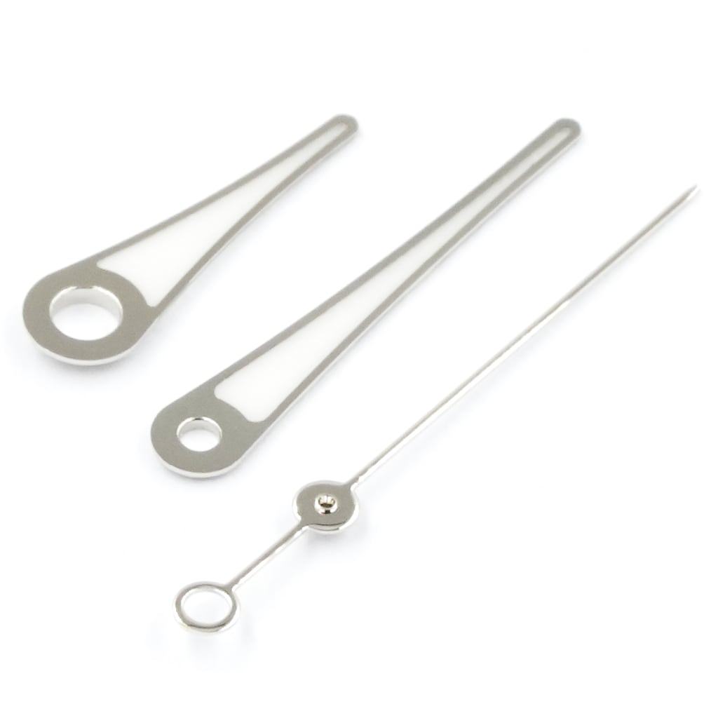 Teardrop Needle Hands - Polished Silver - Luminous - BGW9 Grade A - - - Lucius Atelier - Swiss Quality Seiko Watch Mod Parts