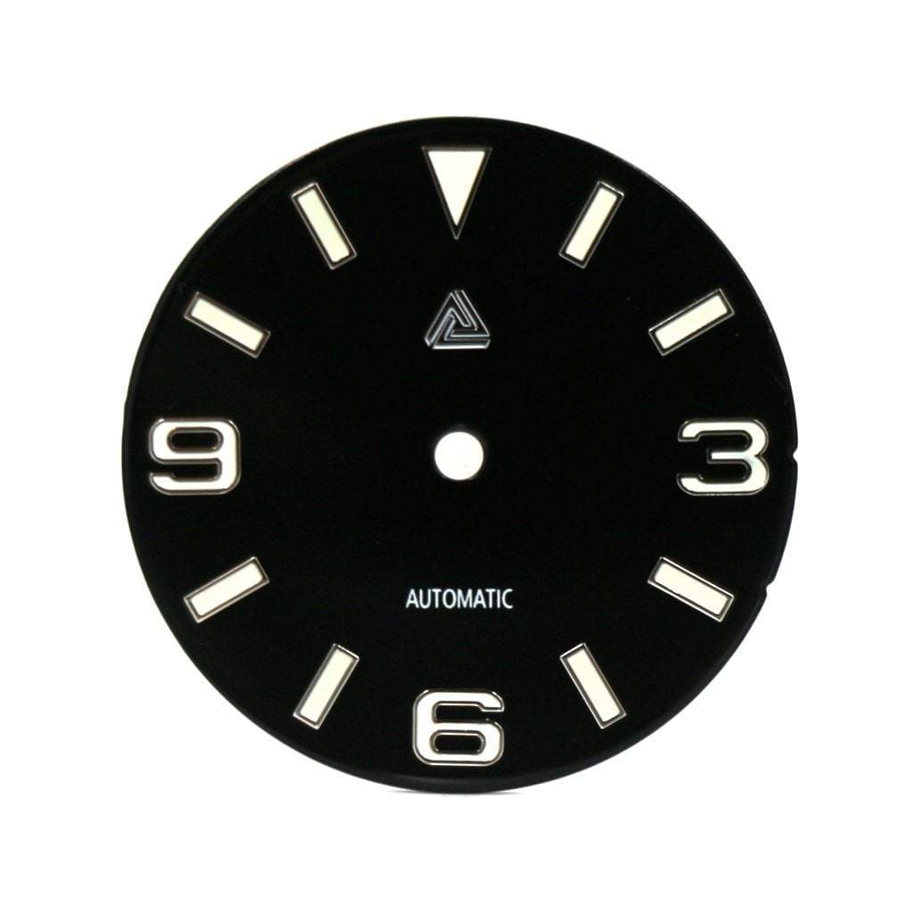 Terra Explorer Dial v2 - Enamel Black (No Markers) - BGW9 Grade A - - - Lucius Atelier - Swiss Quality Seiko Watch Mod Parts