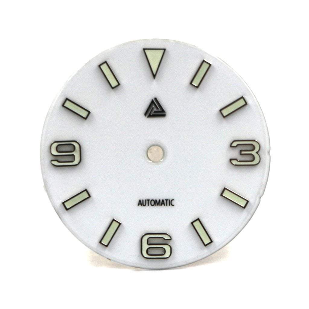 Terra Explorer Dial v2 - Enamel White (No Markers) - BGW9 Grade A - - - Lucius Atelier - Swiss Quality Seiko Watch Mod Parts