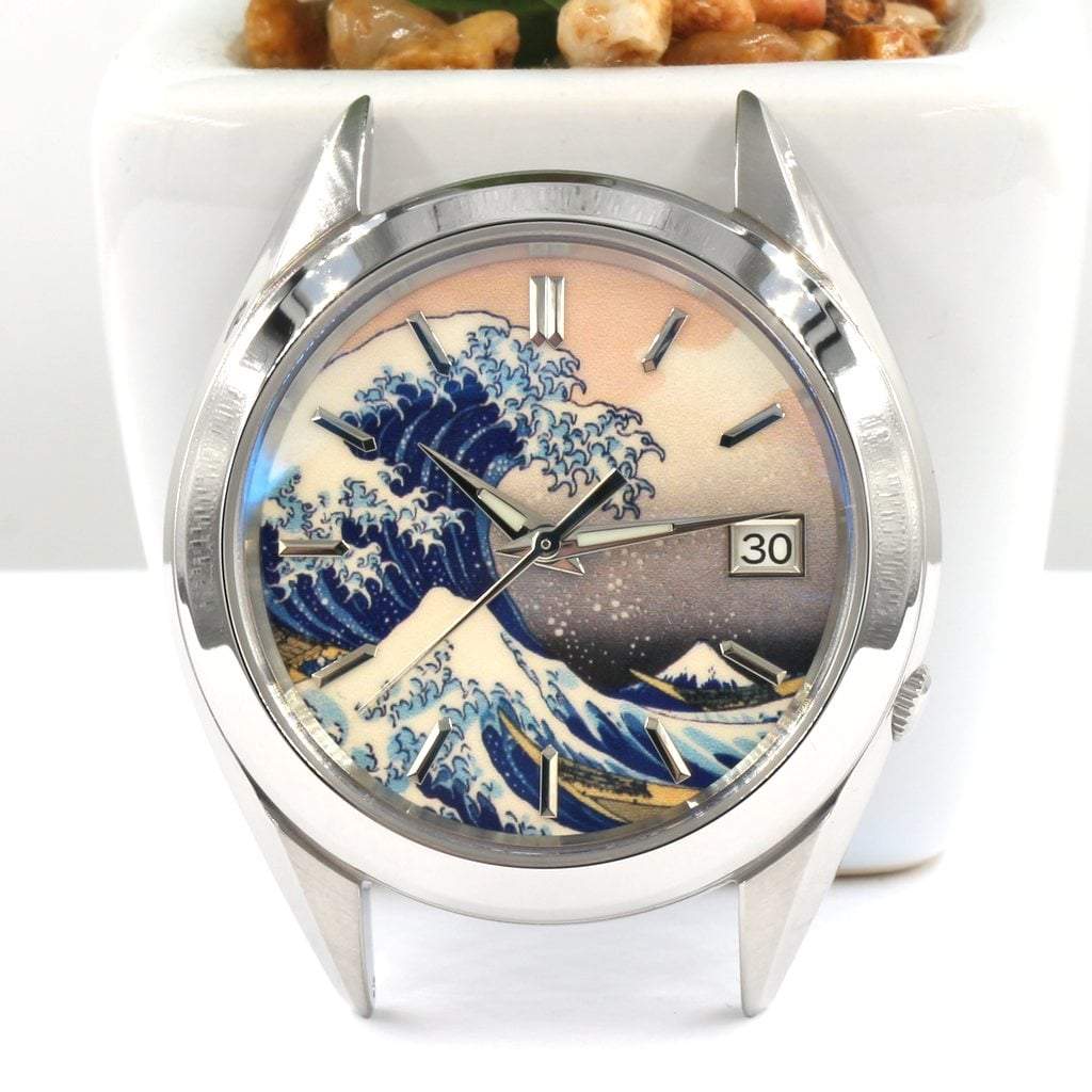 The Great Wave off Kanagawa Dial (Date) - - - - Lucius Atelier - Swiss Quality Seiko Watch Mod Parts
