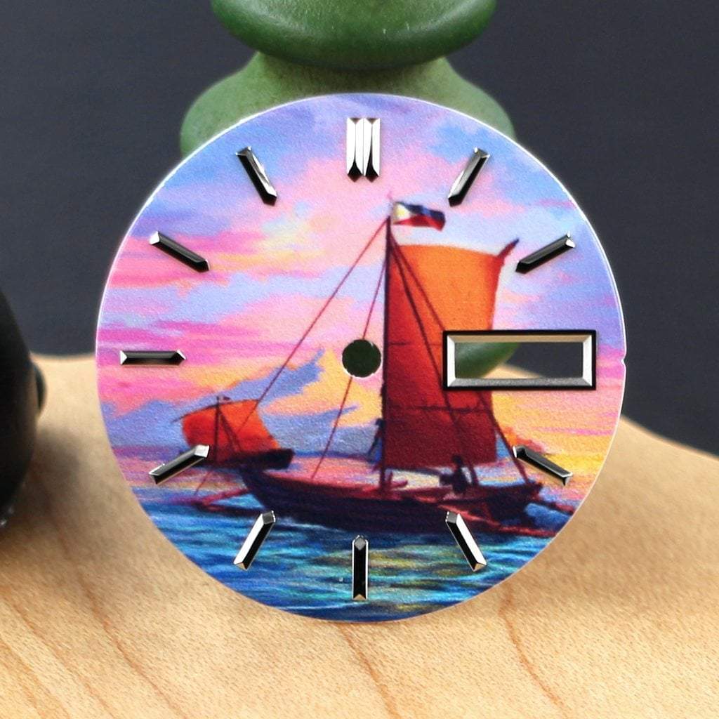Tribute to Philippines Seafarers Dial - Sunset (Day Date) - - - - Lucius Atelier - Swiss Quality Seiko Watch Mod Parts