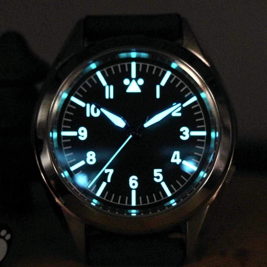 Black Pilot Flieger Dial BGW9 Blue Lume SEIKO Mod Part