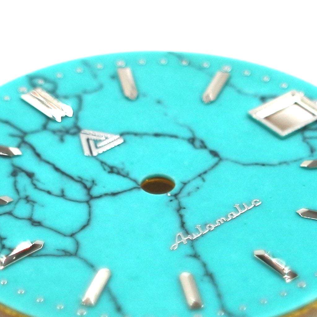 Turquoise Crystal Dial (Date) - - - - Lucius Atelier - Swiss Quality Seiko Watch Mod Parts