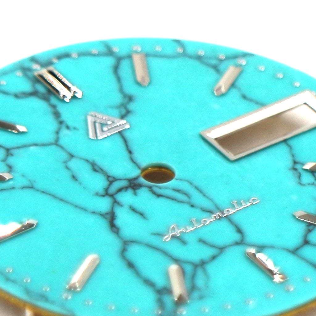 Turquoise Crystal Dial (Day Date) - - - - Lucius Atelier - Swiss Quality Seiko Watch Mod Parts