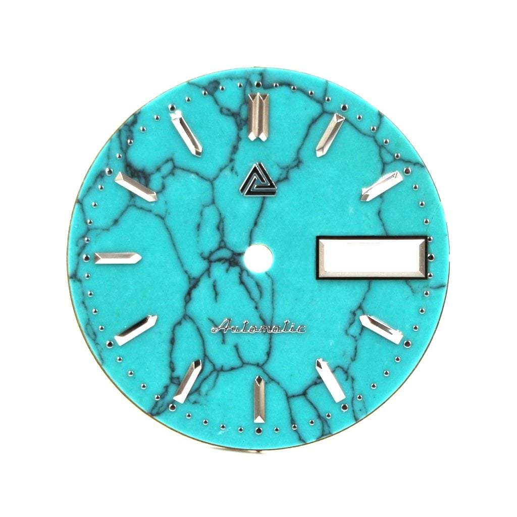 Turquoise Crystal Dial (Day Date) - - - - Lucius Atelier - Swiss Quality Seiko Watch Mod Parts