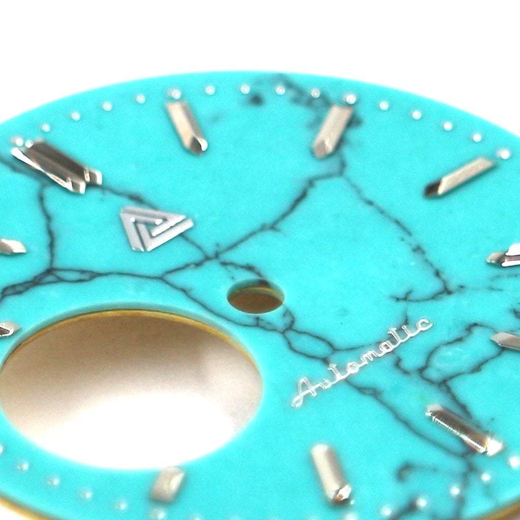 Turquoise Crystal Dial (Open Heart) - - - - Lucius Atelier - Swiss Quality Seiko Watch Mod Parts